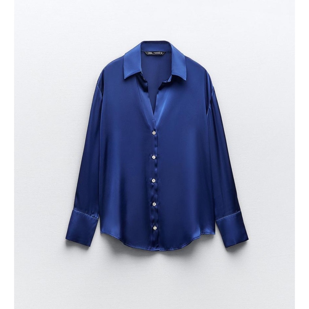 Zara Navy Button Down Shirt